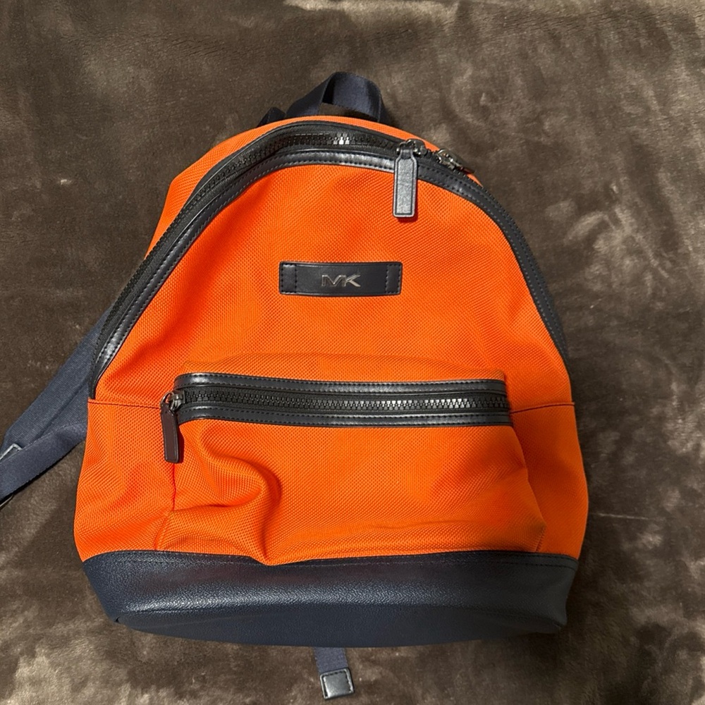 Michael Kors Orange and Black Backpack